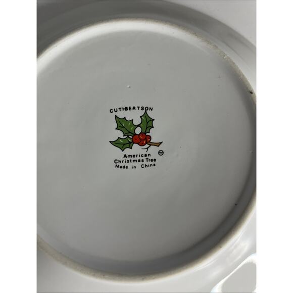 Cuthbertson American Christmas Tree Red Trim 5 Piece Place Setting, Very Good... - Picture 6 of 10
